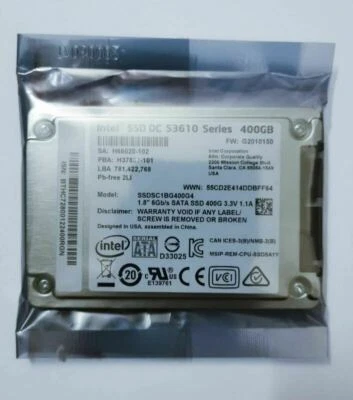 Intel 400GB SSD S3610 NVME Server DC SSDSC1BG400G4 1.8"U.2 Solid State Drive - Image 1 of 4