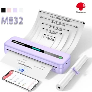 Phomemo M832 Portable Inkless Printer A4 Mobile Thermal Printer For Travel lot - Picture 1 of 13