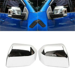 2x Chrome Rear View Mirror Cap Cover Trim For Ford F150 F-150 2015-2019 18 17 16 - Foto 1 di 5