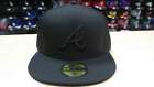 New Era MLB Atlanta Braves Team Basic All Black 59FIFTY Fitted Cap Hat NewEra