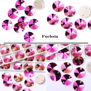 3200 Colorful Rivoli round shape crystal glass sew on rhinestone Sewing Beads - Picture 1 of 31