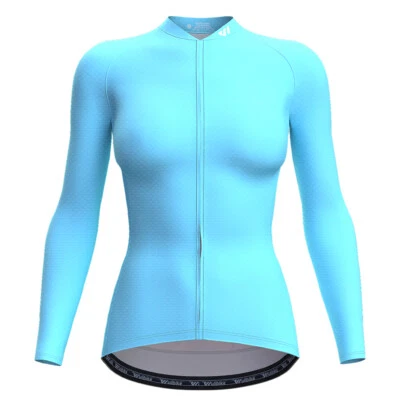 Wulibike Women's Cycling Jersey Long Sleeve Bike Shirts 3 Rear Pockets UPF50+ - Image 1 of 4