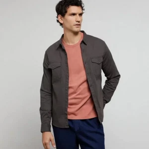 Onia All Terrain Cotton Stretch Ripstop Overshirt in Charcoal Size XL NWT - Picture 1 of 9