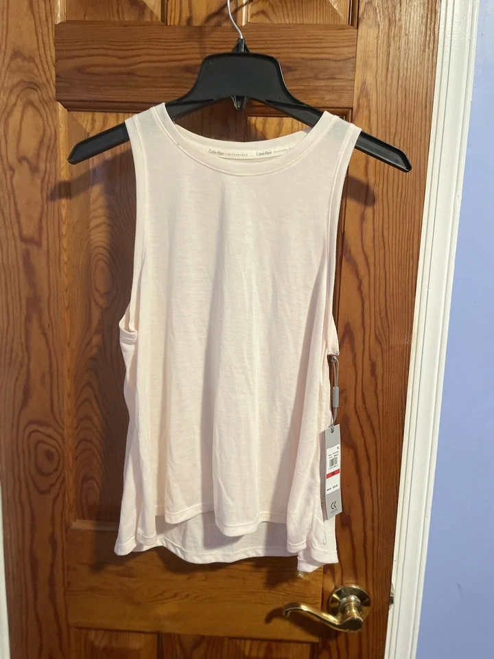 Calvin Klein Performance Asymmetrical Hem Top Lava Size Medium