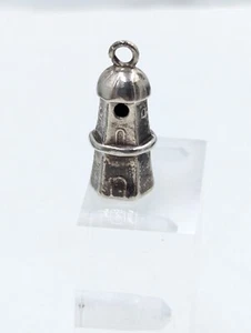 VINTAGE 3D LIGHTHOUSE STERLING SILVER 925 PENDANT BEACH SEA OCEAN RETRO U279 - Picture 1 of 9