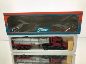 TEKNO HOLLAND SCANIA 144L 460 TORPEDO TRUCK+TANK TRAILER -1:50- GOOD IN BOX - Picture 1 of 11