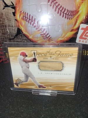 J.D. DREW CERTIFICADO AUTÉNTICO JUEGO USADO TARJETA DE MURCIÉLAGO ST. LOUIS CARDINALS Foto 1 de 2