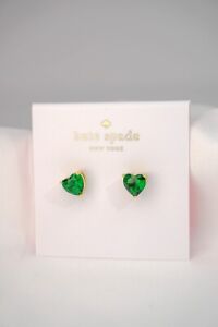Kate Spade - My Love Cubic Zirconia Green Heart Stud Earrings
