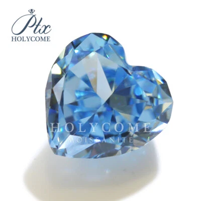 Crushed Ice Cut Heart Cubic Zirconia Heart Blue Loose Gemstone AAAAA CZ Jewelry - Image 1 of 4
