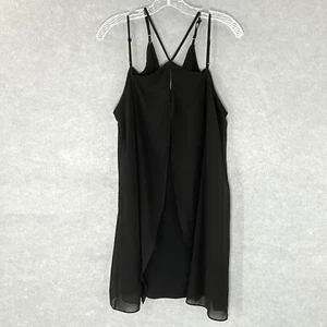 BCBGeneration Dress Womens Sz L Black Strappy V-Neckline Layered Flowy Evening - Picture 1 of 11
