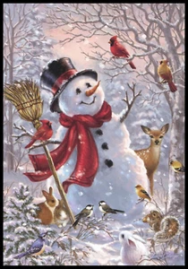 Grußkarte - Hirsch Hase Schneemann Eichhörnchen - Dona Gelsinger - Weihnachten - 0169 - Bild 1 von 2
