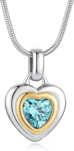 925 Sterling Silver Crystal Love Heart Pendant Necklace Gift For Girl - Picture 1 of 6