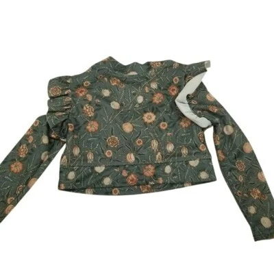 Mia Joy Verde Floral Volantes Manga Larga Bebé Natación Top Nylon/Spandex 3 Foto 1 de 4