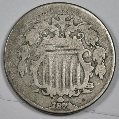 1870 Shield Nickel.  Retained CUD over Date.  184120 Cover