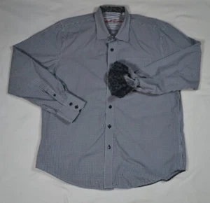 Robert Graham Hemd Herren L klassisch schwarz weiß kariert Grafik Flip Cuff geometrisch - Bild 1 von 11