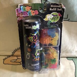 Lite Brite Refill Animal Set 50 Pegs 8 Reusable Templates SEALED Replacement Toy