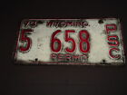 1973 Wyoming License Plate Tag PSC Permit 5 658