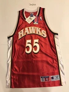 Champion Dikembe Mutombo Atlanta Hawks NBA Authentic Jersey Size 44 New w Tags - Picture 1 of 2