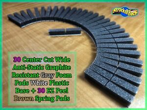 30 CC WIDE AS GR Gray Foam Pads White Base + 30 Brown Felt Pads 8-track tape