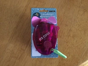 O2COOL Carabiner Mini Misting Fan Soft Foam Blades Battery Operated New - Picture 1 of 1