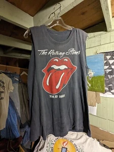 VTG 1981 The Rolling Stones North American Tour Shirt Single Stitch Distressed - Picture 1 of 4