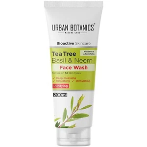 Tea Tree, Basil & Purifying Neem Face Wash For Men / Women Paraben Free 200 gm. - Picture 1 of 5