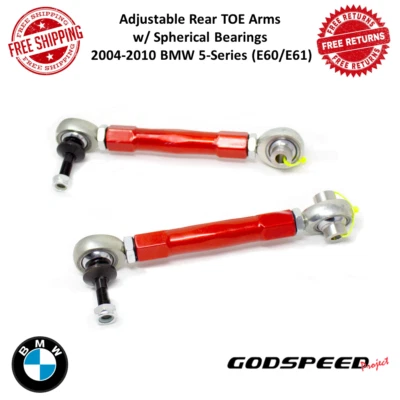 Godspeed Adjustable Rear TOE Arms w/ Spherical Bearings Fits 04-10 BMW 5-Series - Image 1 of 4