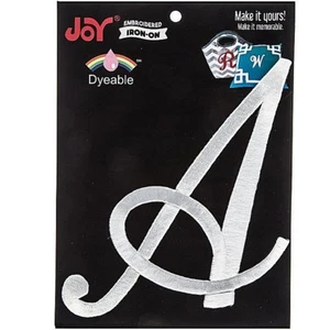 JOY Jumbo Bordado Plancha Teñible BLANCO MONOGRAMA LETRA - 1 pieza - Imagen 1 de 16