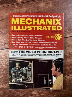 Vintage Mechanix Illustrator December 1970 ~ Video Phonograph ~ 1971 Pickups - Image 1 of 4