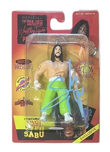 JSA Autographed SABU Official Major Wrestling Figure Podcast Bendie Figure - Picture 1 of 2