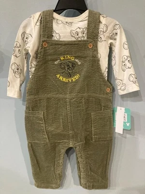 DISNEY Rey León SIMBA 2 Piezas Pana Mono y Camisa BEBÉ TALLA 12 MESES NUEVO Foto 1 de 2