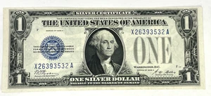 1928A $1 One Dollar BLUE Seal SILVER Certificate FUNNY BACK Crisp Unc Great Note - Picture 1 of 7