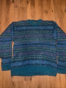 Vtg Colours By Alexander Julian Pullover Shetland 100% Wool Men’s Sweater Sz XL - Picture 1 of 6