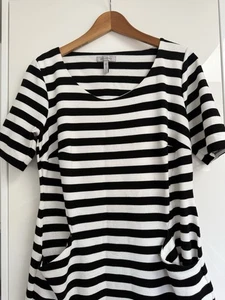 ⭐BRAVISSIMO Dress⭐Black white striped stripe⭐Size 14 RSC Really Super Curvy⭐ - Picture 1 of 7