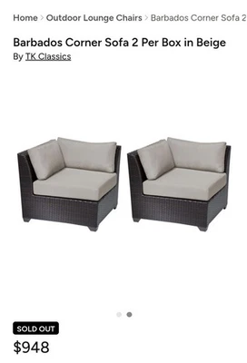 Silla esquinera TK Classics Barbados (juego de 2) TKC020B-CS-DB Foto 1 de 3