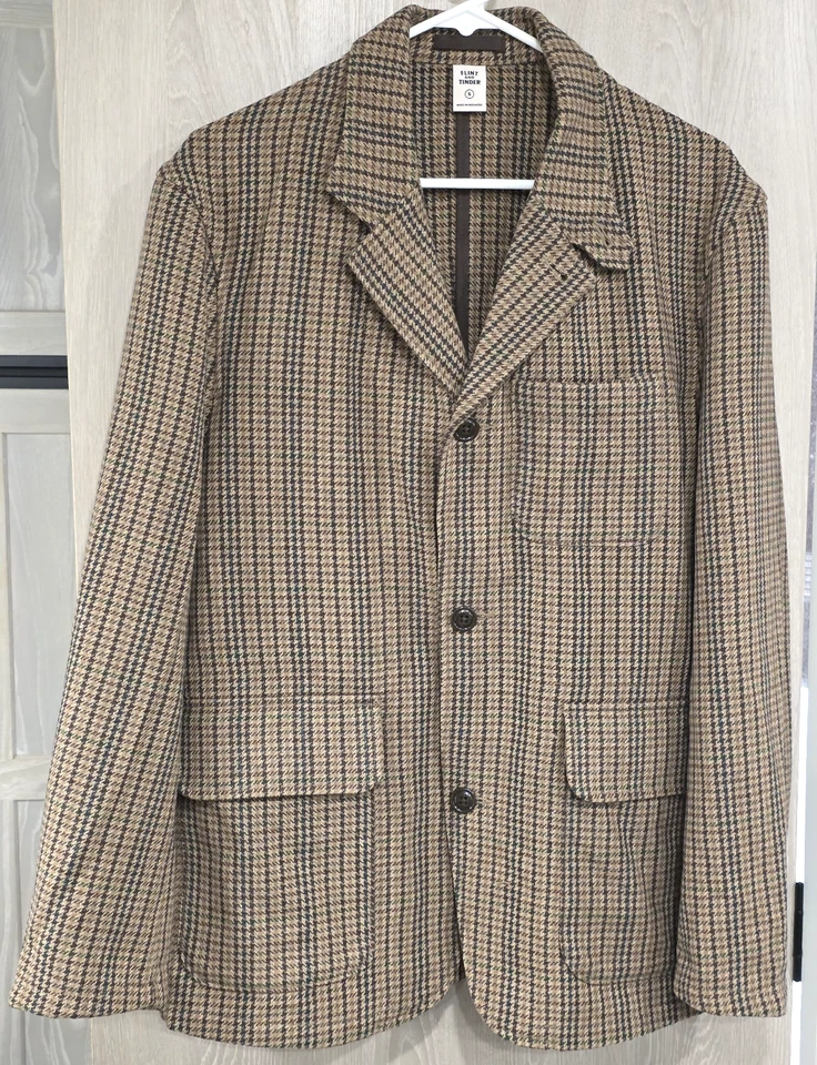 FLINT & TINDER Shooting Blazer Men's S Multicolor Wool Blend Surgeon's Cuffs - Image 1 of 4