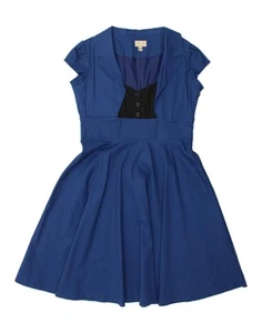 LINDY BOP Womens Swing Dress UK 16 Large Blue AY01 - Picture 1 of 4