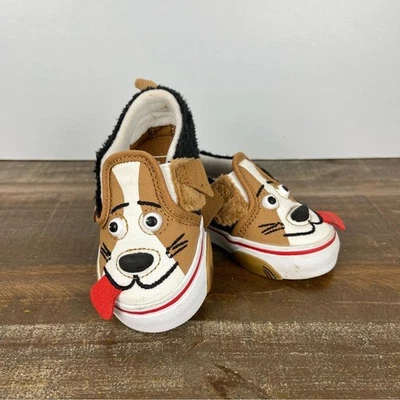 Vans Kid's Sneakers Cute Dog Design- Size 4 - Image 1 of 4