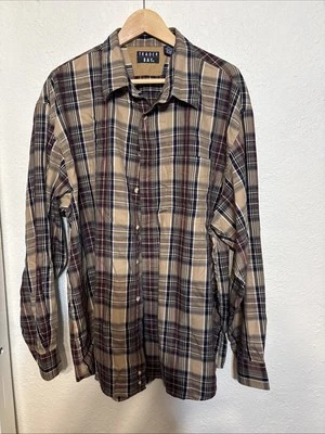 Trader Bay Shirt Mens 2 XL Button Up Plaid Long Sleeve VTG - Image 1 of 4