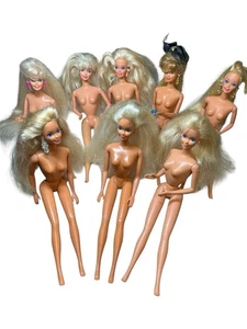Vintage 1970s, 1980s, 1990s Caucasian Barbies  W Earrings NudeNaked Part Restore - Picture 1 of 19