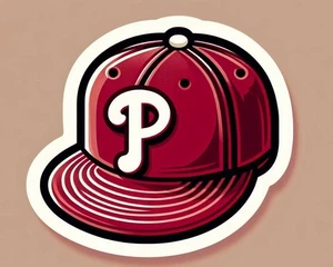 PHILADELPHIA PHILLIES ~ MLB HAT ~ Vinyl Sticker LOGO Baseball Hat - Picture 1 of 1