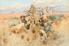 In the Wake of a Cree Hunting Party by Charles M Russell Giclee Print Ships Free
