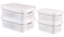Storage Basket - White CURVER Infinity Dots Set of 4 Storage Boxes 4.5 and 11L