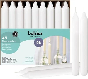 White Household Candles Bulk Pack 45 Count - Unscented Dripless 7 Inch Dinner Ca - Picture 1 of 2