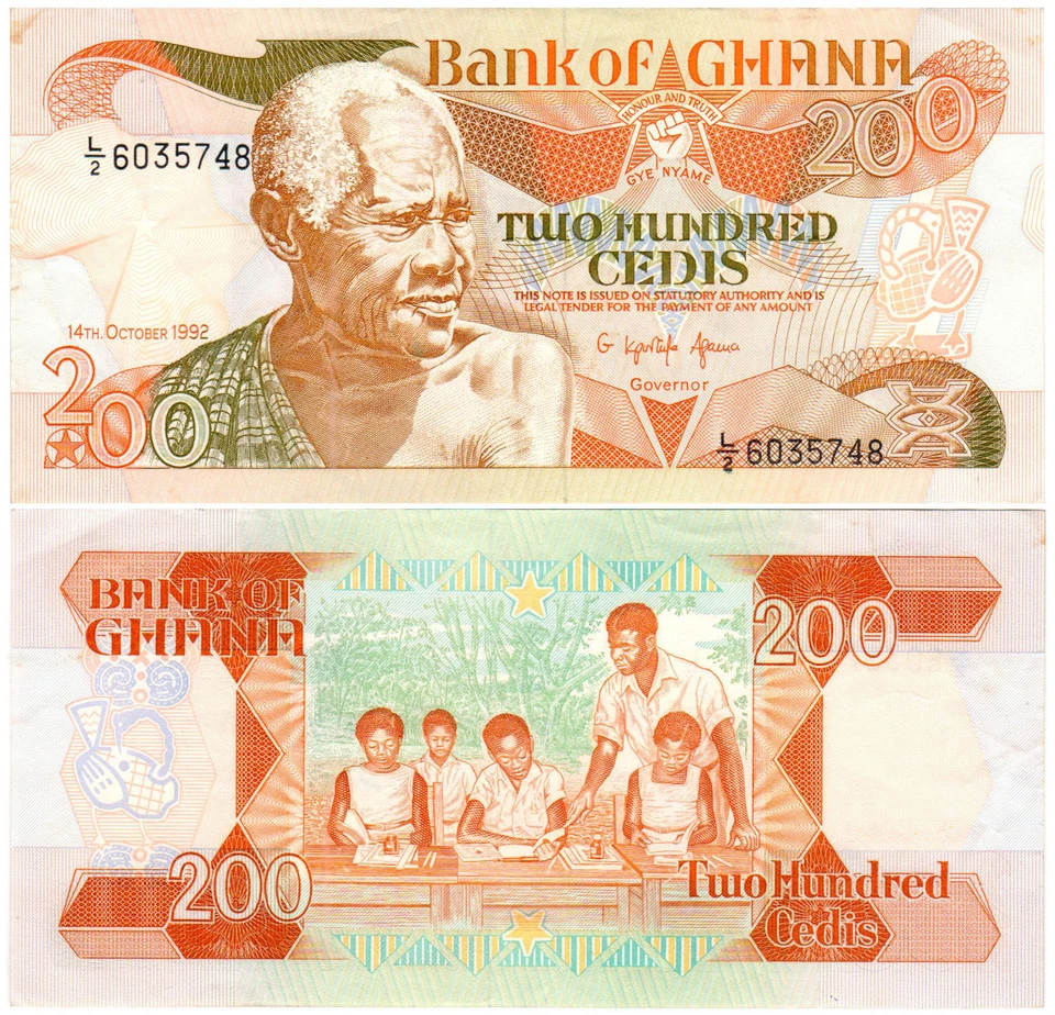 Ghana 200 Cedis P#27b (1983-93) Bank of Ghana AUNC - Image 1 of 1