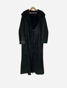 Fendi Womens Black Vintage Suede Faux Fur Monogram FF Sleeve Coat Size 48 - Picture 1 of 11