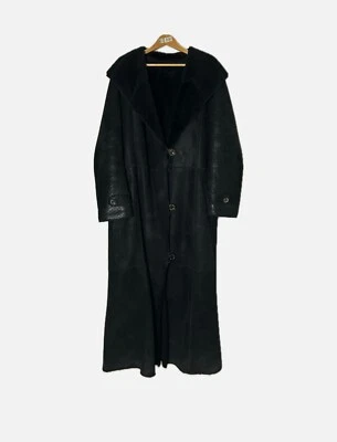 Fendi Womens Black Vintage Suede Faux Fur Monogram FF Sleeve Coat Size 48 - Image 1 of 4