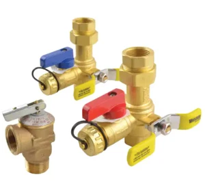 Webstone Nibco Brass Service Valves for Tankless Water Heaters Hot Cold Relief - Picture 1 of 9