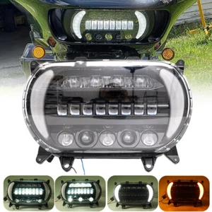 LED DRL Headlight Projection  Light Fit For Harley Touring Road Glide 2015-2024 - Picture 1 of 13