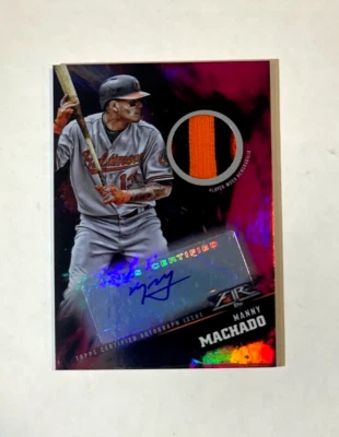 Manny Machado 2018 Topps Fire Auto Patch Magenta /10 #FAP-MM Padres - Image 1 of 3